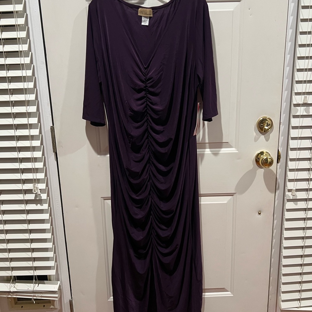 Chic Ruched Women's Ella Samani Dress in Deep Purple